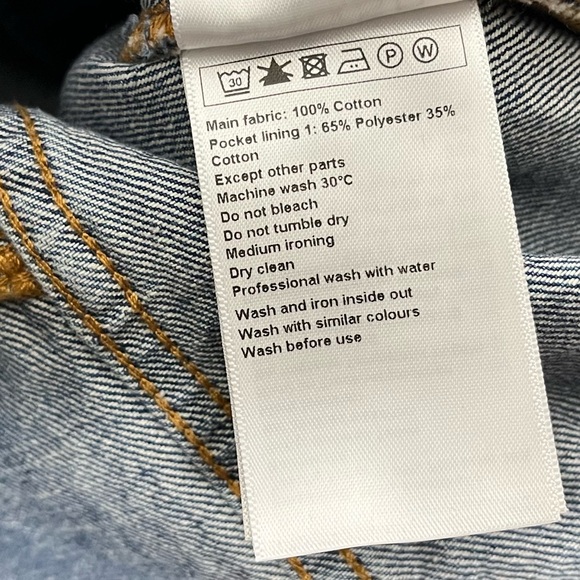 ba&sh Daisy Jacket Blue Cropped Jean Jacket Band Collar Pockets Size XS - Picture 11 of 14